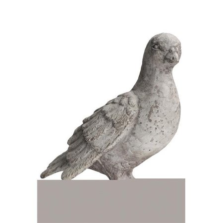 URBAN TRENDS COLLECTION Urban Trends Collection 41519 Cement Cardinal Standing Bird Figurine - Flat Base; Distressed Gray 41519